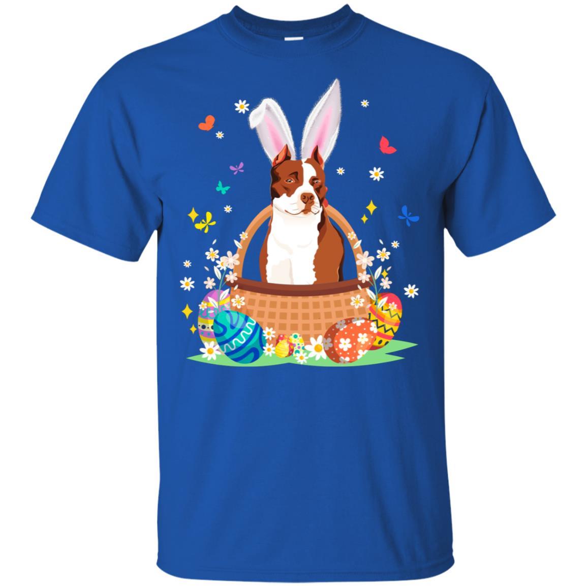 Pit bull Bunny Hat Rabbit Easter Eggs-T-Shirt & Hoodie-Classic T-Shirt-Royal
