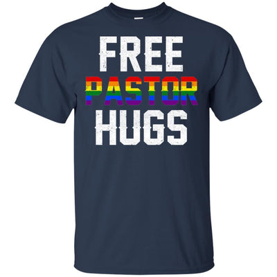 Free Pastor Hugs Support Gay LGBT Pride Rainbow-T-Shirt & Hoodie-Classic T-Shirt-Navy