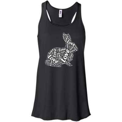 I Love Rabbits-T-Shirt & Hoodie-Women's Flowy Racerback Tank-Black