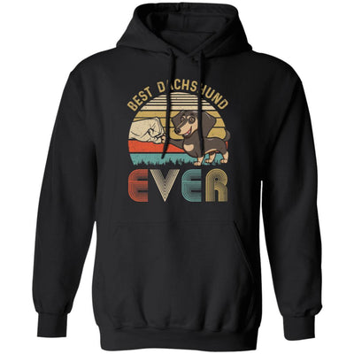 Vintage Best Dachshund Dad Ever Bump Fit Funny Dad Gifts-T-Shirt & Hoodie-Pullover Hoodie-Black