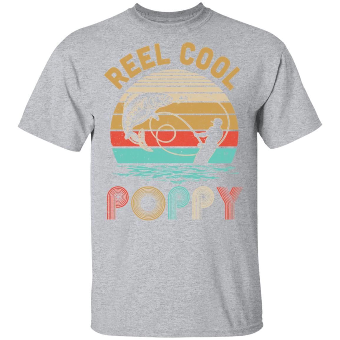 Vintage Reel Cool Poppy Fish Fishing Father's Day Gift-T-Shirt & Hoodie-Classic T-Shirt-Sport Grey