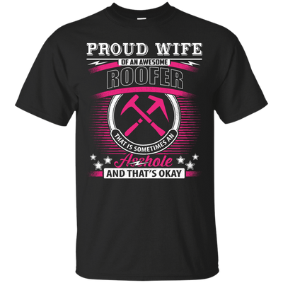 Proud Wife Of An Awesome Roofer-T-Shirt & Hoodie-Classic T-Shirt-Black