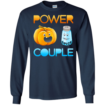 Pumpkin Spice Power Couple Halloween-T-Shirt & Hoodie-Long Sleeve T-Shirt-Navy