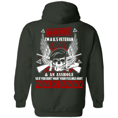 I'm A U.S Veteran And An A**hole-T-Shirt & Hoodie-Pullover Hoodie-Forest Green