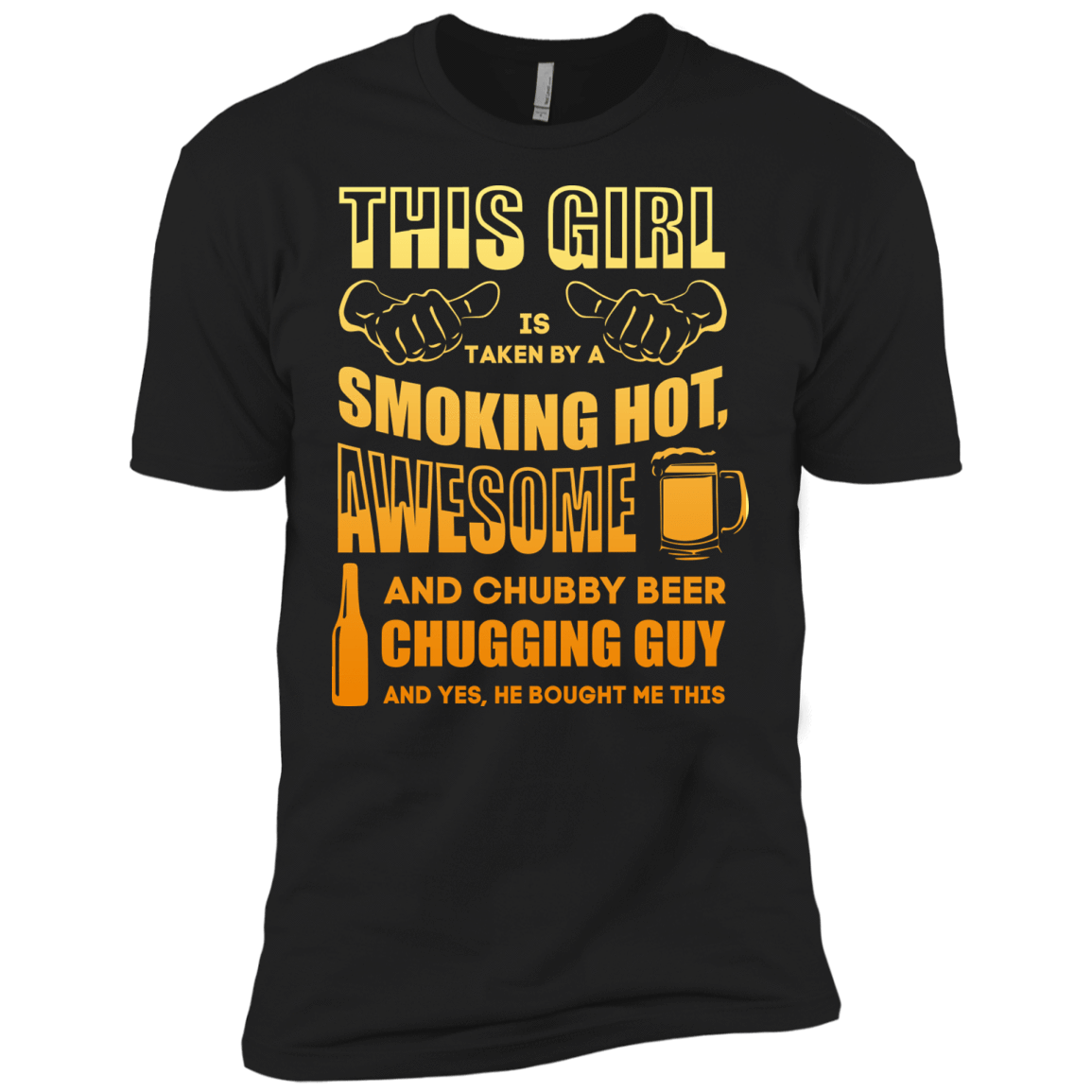 Taken By Hot Chubby Beer Chugging Guy-T-Shirt & Hoodie-Premium T-Shirt-Black