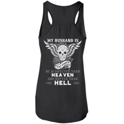 My Husband Is Tattooted-T-Shirt & Hoodie-Women's Flowy Racerback Tank-Black