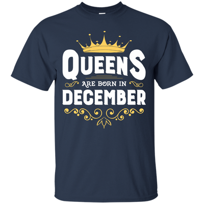 Queens Are Born In December-T-Shirt & Hoodie-Classic T-Shirt-Navy
