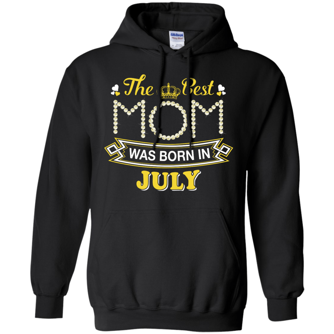 The Best Mom Was Born In July-T-Shirt & Hoodie-Pullover Hoodie-Black