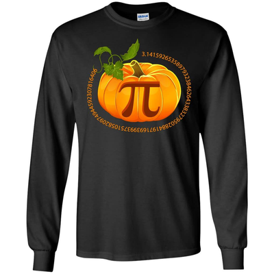 Funny Pi Pumpkin Pie Halloween-T-Shirt & Hoodie-Long Sleeve T-Shirt-Black