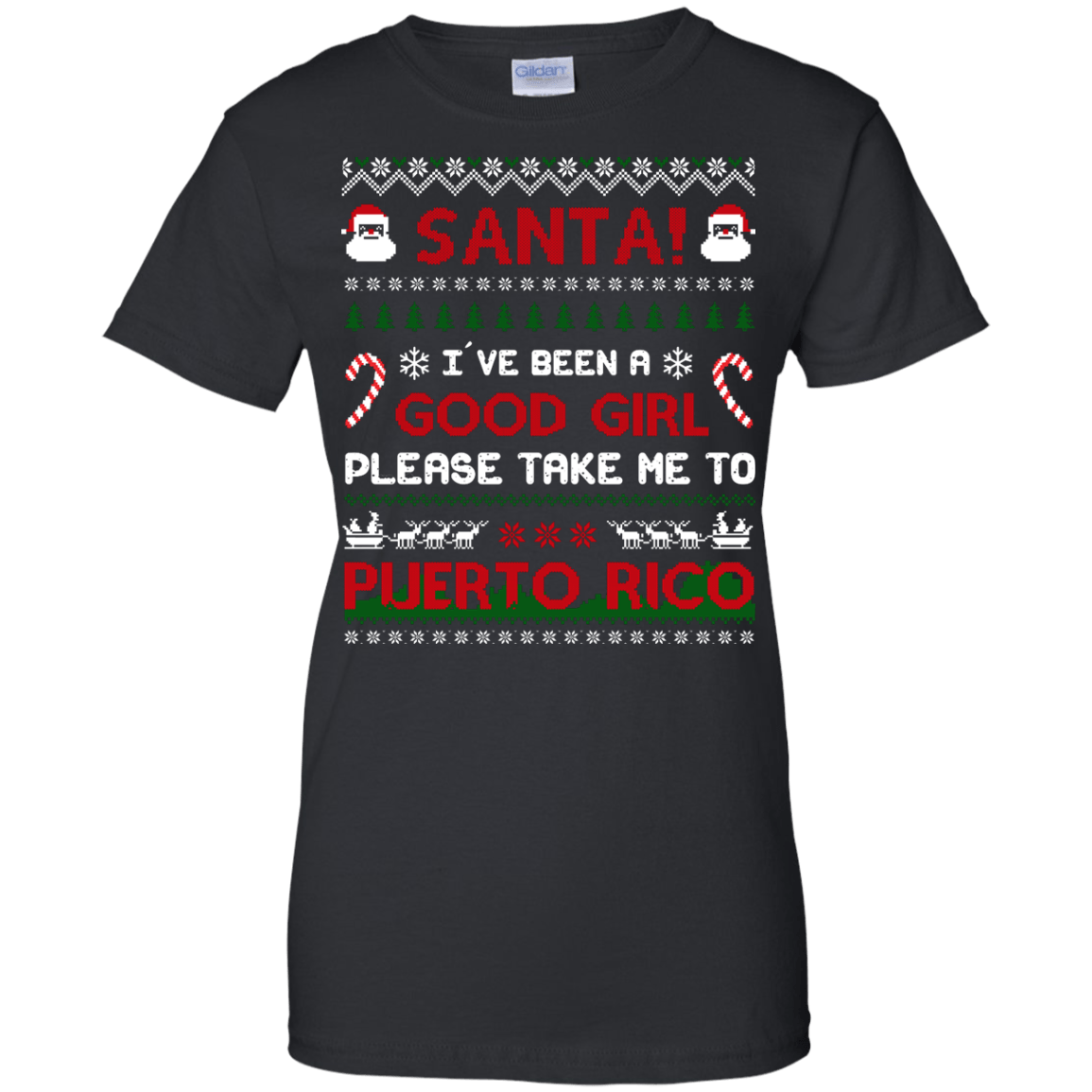 Santa I've Been A Good Girl Please Take Me To Puerto Rico-T-Shirt & Hoodie-Women's T-Shirt-Black