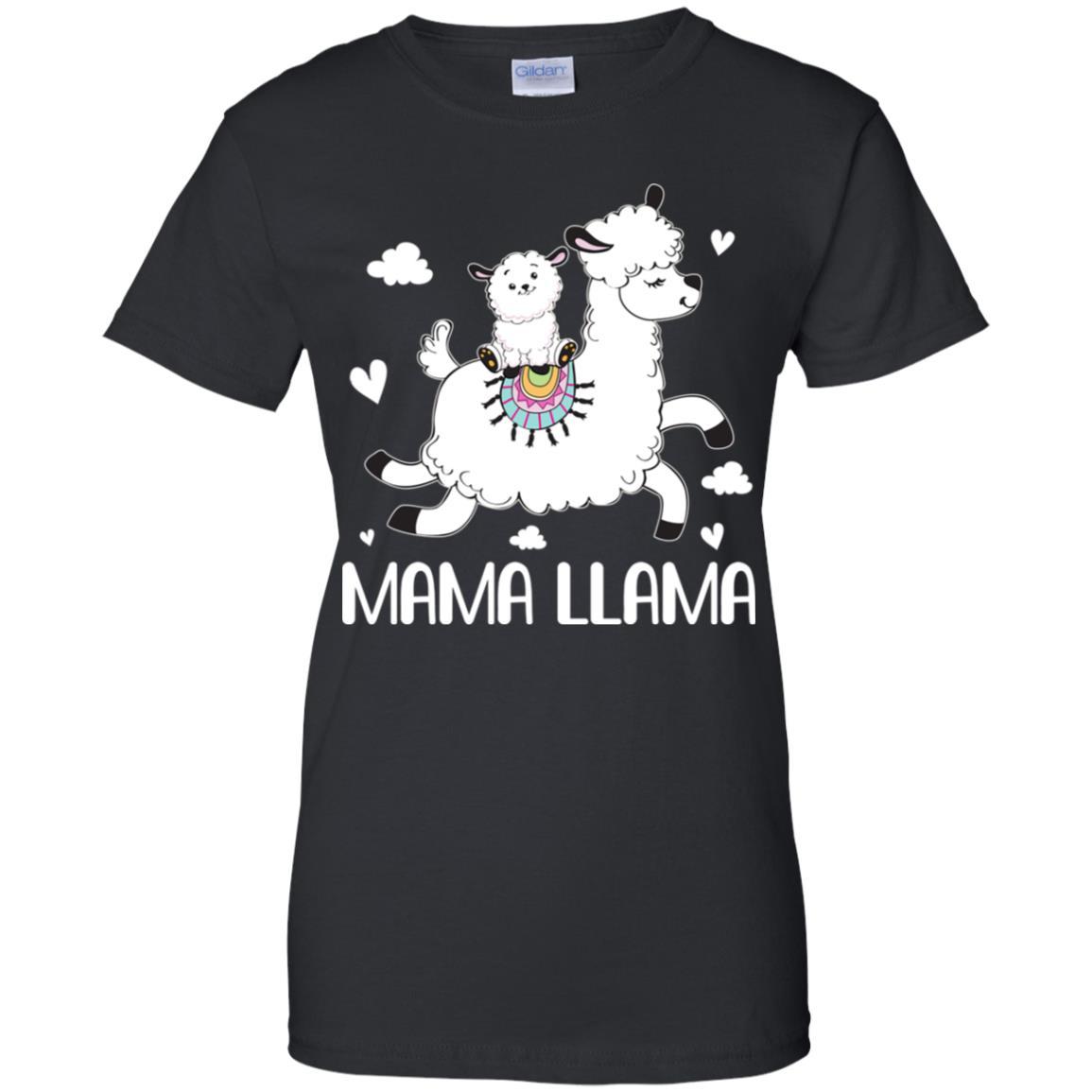 Mama Llama Cute Mother's Day Gift For Mom-T-Shirt & Hoodie-Women's T-Shirt-Black