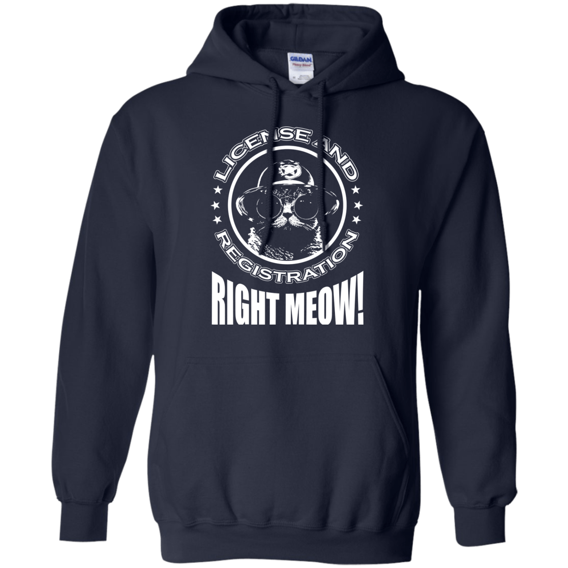 License And Registration Meow-T-Shirt & Hoodie-Pullover Hoodie-Navy