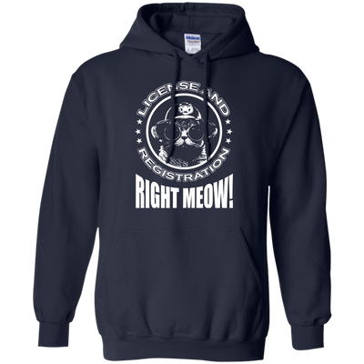License And Registration Meow-T-Shirt & Hoodie-Pullover Hoodie-Navy