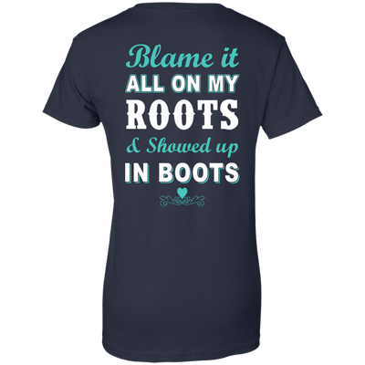 SHOWED UP IN BOOTS-T-Shirt & Hoodie-Women's T-Shirt-Navy
