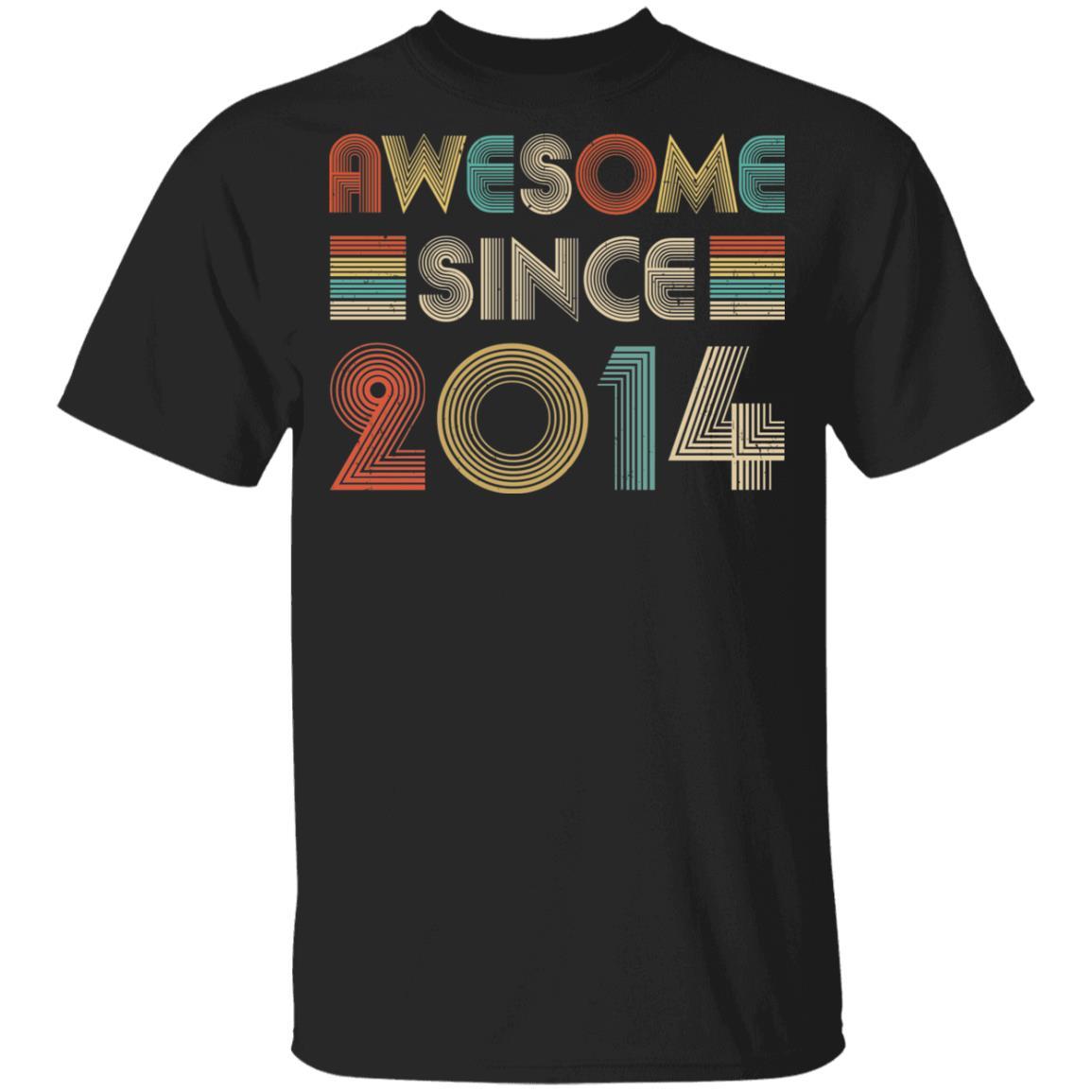 Awesome Since 2014 7th Birthday Gifts Youth-Youth Shirt-Youth T-Shirt-Black