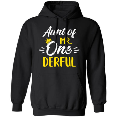 Aunt Of Mr Onederful 1st Birthday Party Costumes Gifts-T-Shirt & Hoodie-Pullover Hoodie-Black