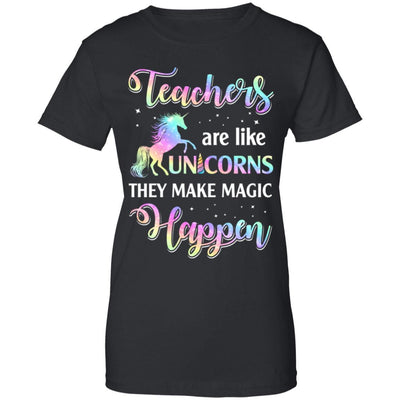 Teachers Are Like Unicorns They Make Magic Happen-T-Shirt & Tank Top-Women's T-Shirt-Black