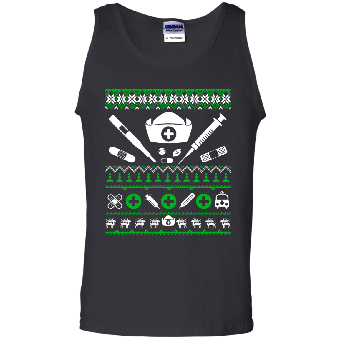 Nurse Christmas Sweater-T-Shirt & Hoodie-Unisex Tank-Black