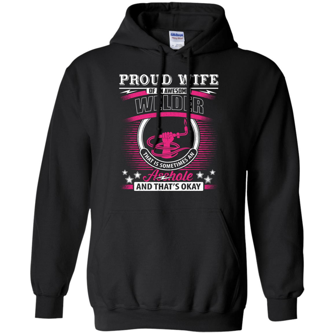 Proud Wife Of An Awesome Welder-T-Shirt & Hoodie-Pullover Hoodie-Black