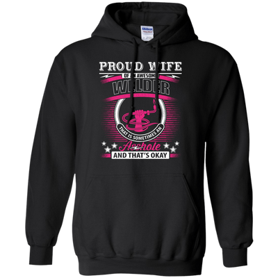 Proud Wife Of An Awesome Welder-T-Shirt & Hoodie-Pullover Hoodie-Black