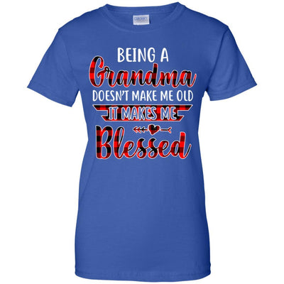 Red Plaid Funny Being A Grandma Doesn't Make Me Old-T-Shirt & Hoodie-Women's T-Shirt-Royal