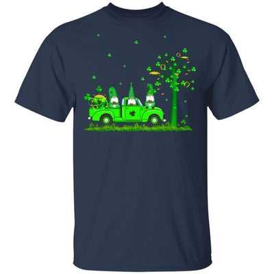 Irish Three Green Gnome Truck Shamrock St Patricks Day Gift-T-Shirt & Hoodie-Classic T-Shirt-Navy