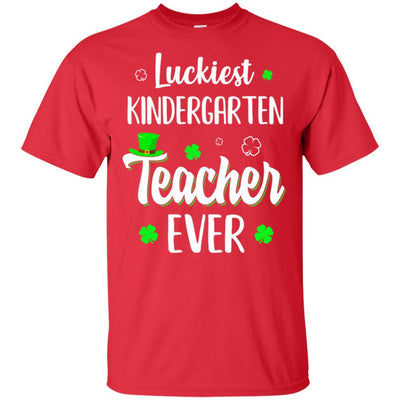 Luckiest Kindergarten Teacher Ever Irish St Patricks Day-T-Shirt & Hoodie-Classic T-Shirt-Red