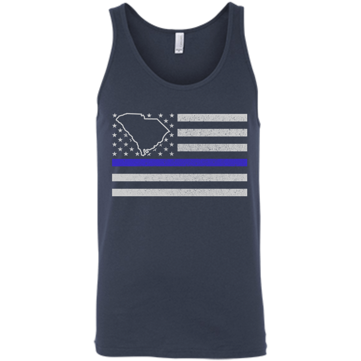 South Carolina Thin Blue Line Police State-T-Shirt & Hoodie-Unisex Tank-Navy