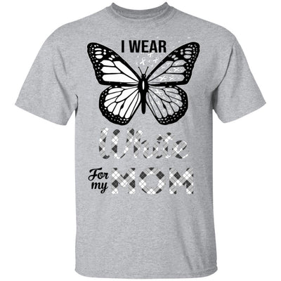 I Wear White For My Mom Butterfly Lung Cancer Awareness-T-Shirt & Hoodie-Classic T-Shirt-Sport Grey