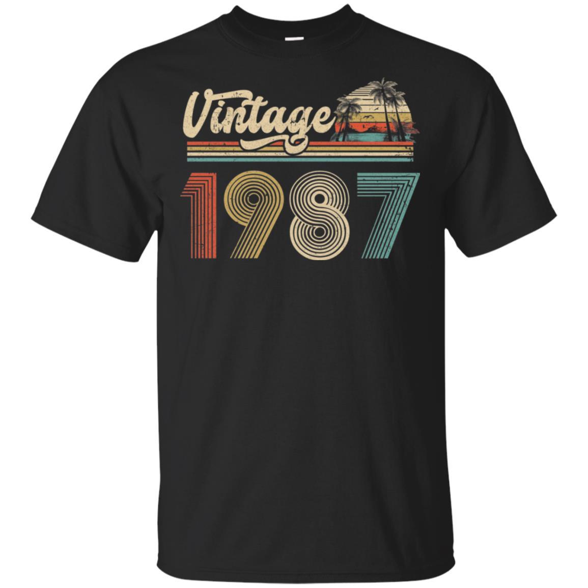 34th Birthday Gift Vintage 1987 Classic-T-Shirt & Hoodie-Classic T-Shirt-Black