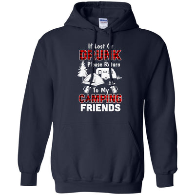 If Lost Or Drunk Please Return To My Camping Friends-T-Shirt & Hoodie-Pullover Hoodie-Navy