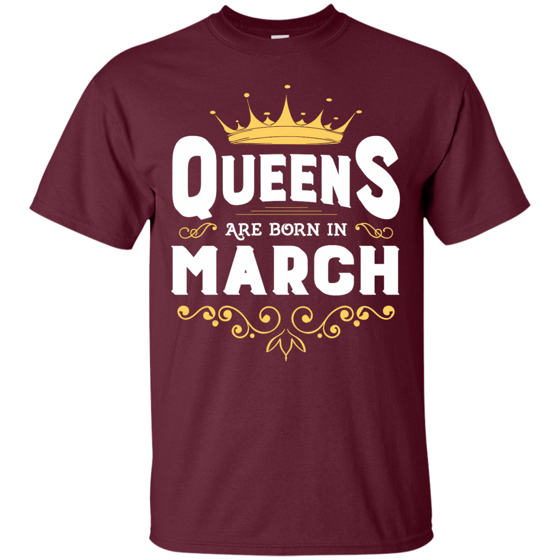 Queens Are Born In March-T-Shirt & Hoodie-Classic T-Shirt-Maroon