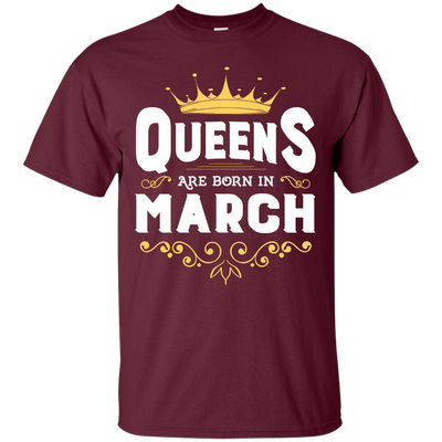 Queens Are Born In March-T-Shirt & Hoodie-Classic T-Shirt-Maroon