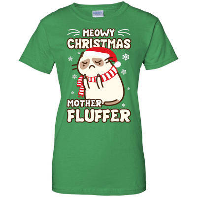 Meowy Christmas Mother Fluffer T Shirt-T-Shirt & Hoodie-Women's T-Shirt-Irish Green