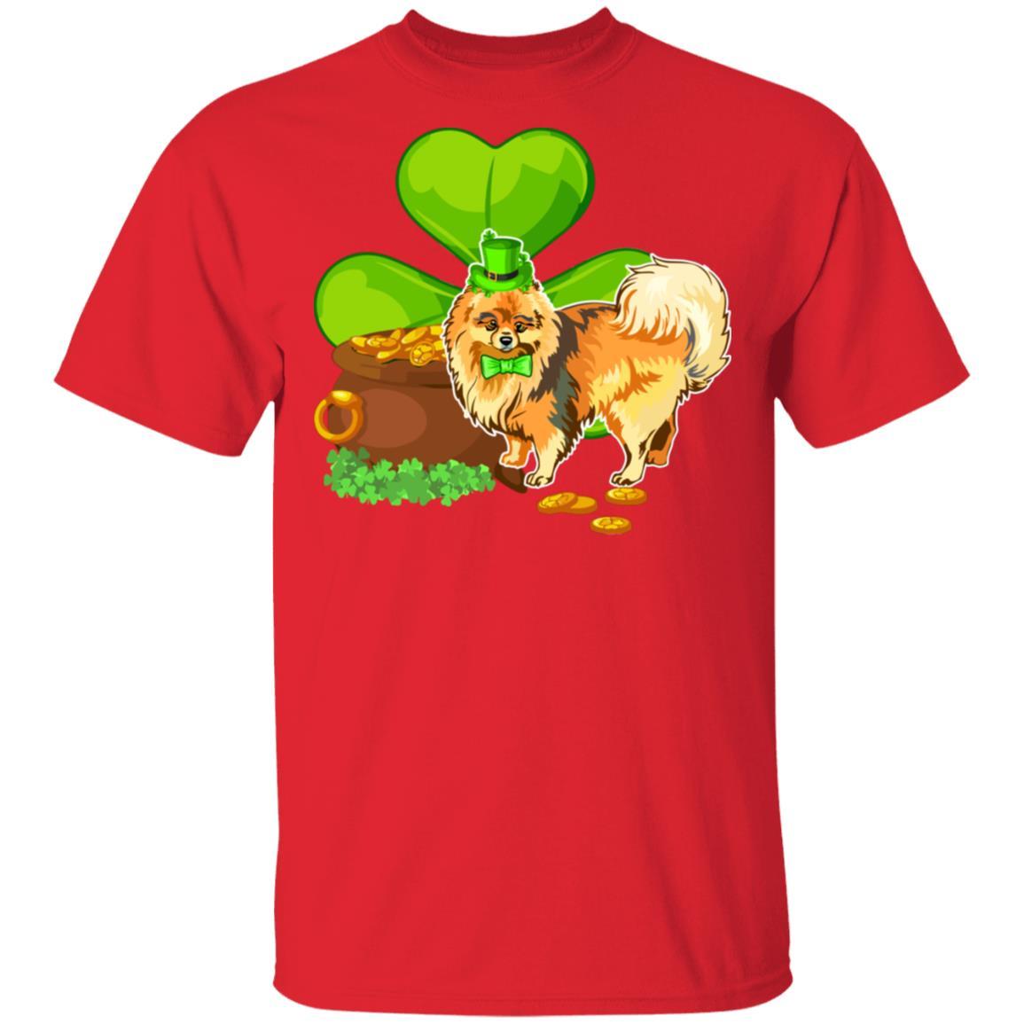 Pomeranian St Patrick's Day Irish Dog Lover Funny Gifts-T-Shirt & Hoodie-Classic T-Shirt-Red