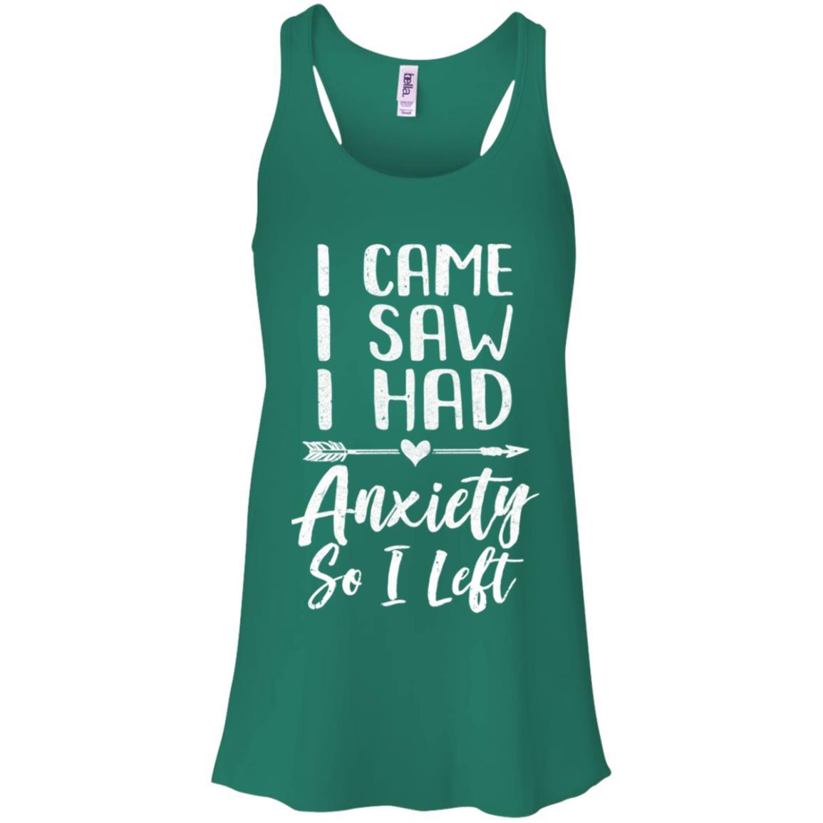 I Came I Saw I Had Anxiety So I Left-T-Shirt & Tank Top-Women's Flowy Racerback Tank-Kelly Green