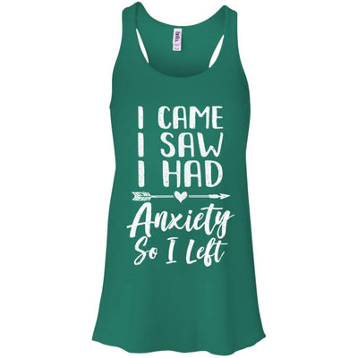 I Came I Saw I Had Anxiety So I Left-T-Shirt & Tank Top-Women's Flowy Racerback Tank-Kelly Green