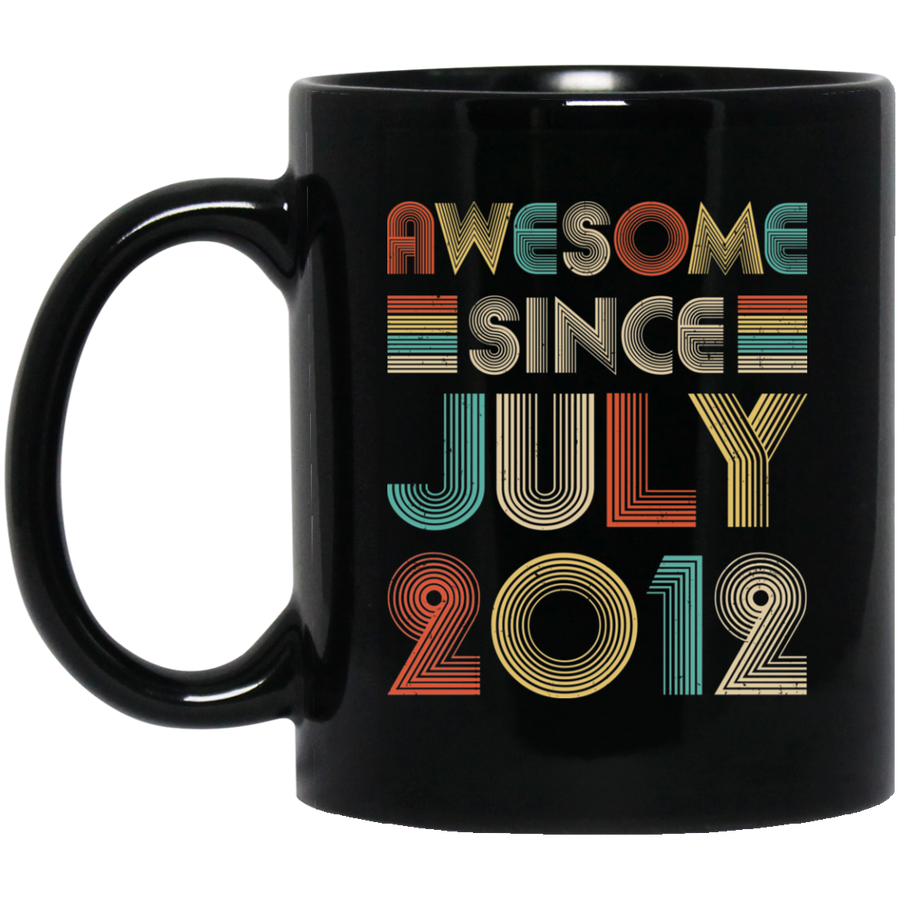 Awesome Since July 2012 Vintage 9th Birthday Gifts Youth Mug-Coffee Mug-BM11OZ 11 oz. Black Mug-Black