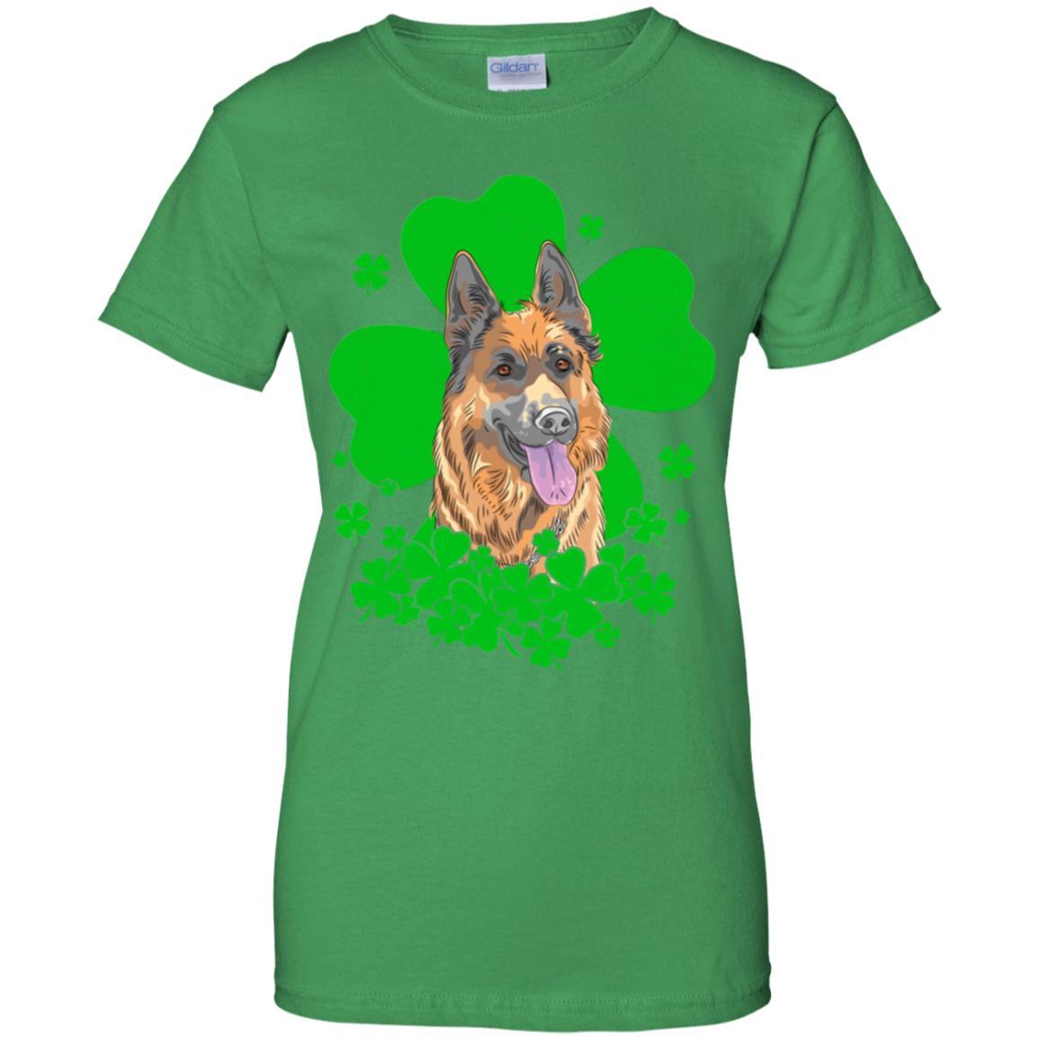German Shepherd St. Patrick's Day Clovers-T-Shirt & Hoodie-Women's T-Shirt-Irish Green