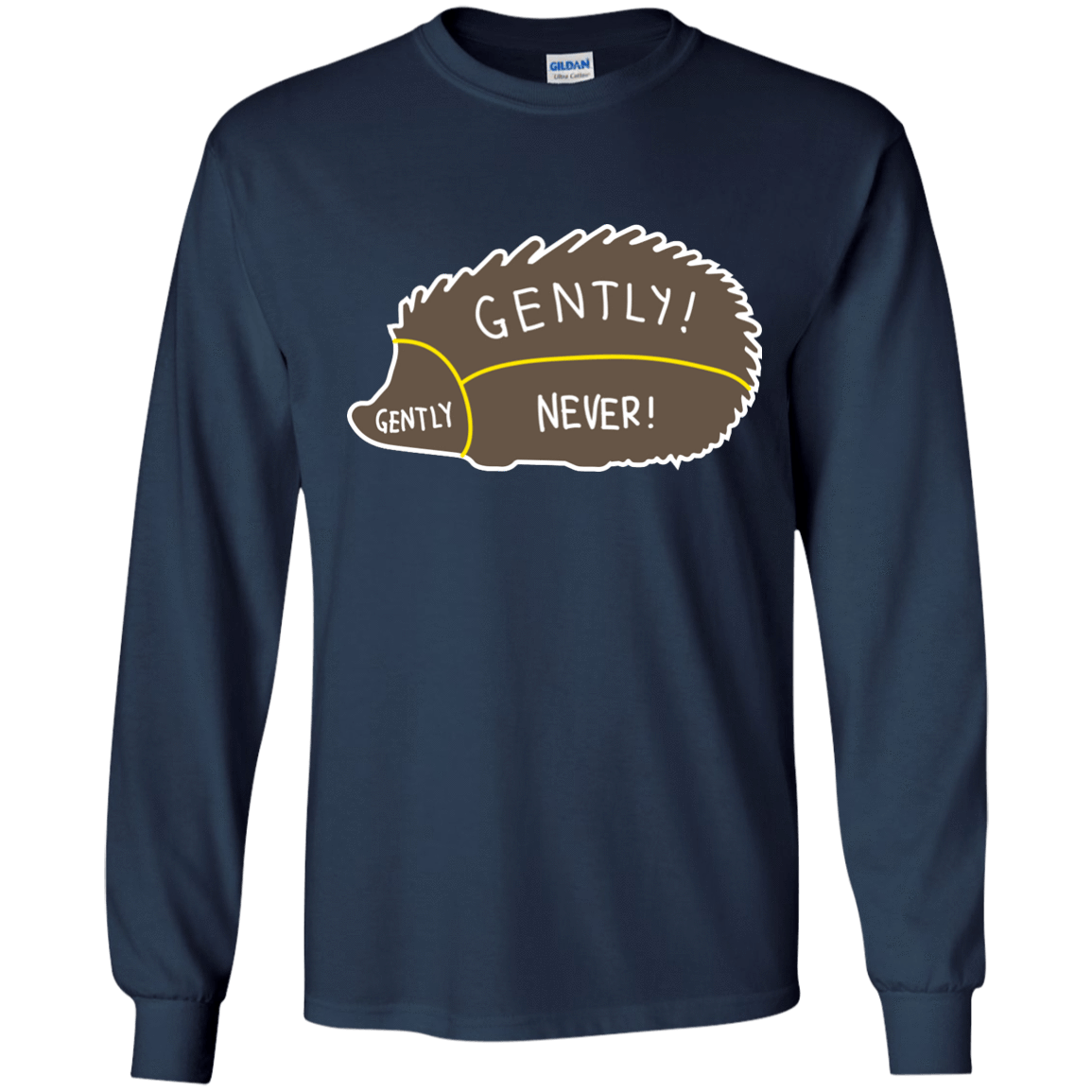 Proper way to pet a Hedgehog lover-T-Shirt & Hoodie-Long Sleeve T-Shirt-Navy