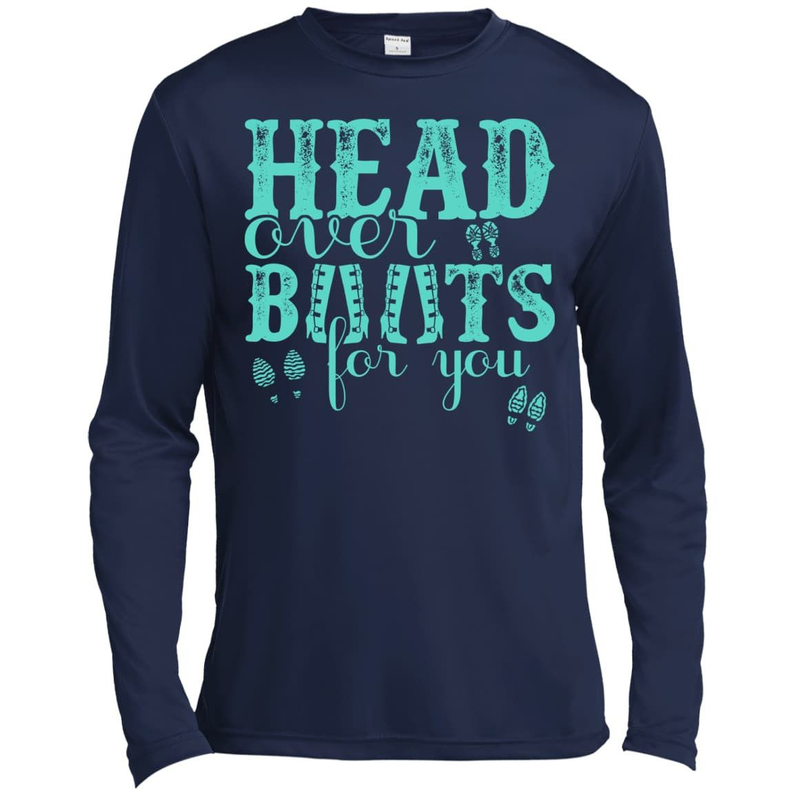 Head Over Boots For You-T-Shirt & Hoodie-Long Sleeve T-Shirt-Navy