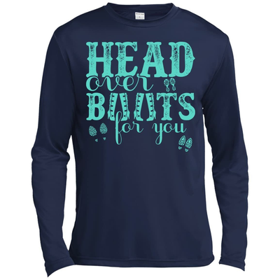 Head Over Boots For You-T-Shirt & Hoodie-Long Sleeve T-Shirt-Navy