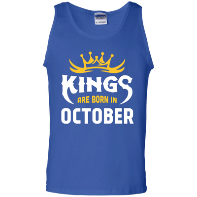 Kings Are Born In October-T-Shirt & Hoodie-Unisex Tank-Royal