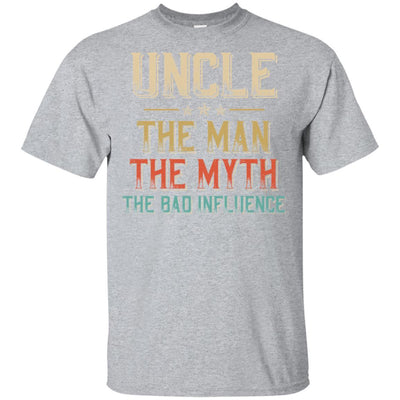 Vintage Uncle The Man The Myth The Bad Influence-T-Shirt & Hoodie-Classic T-Shirt-Sport Grey