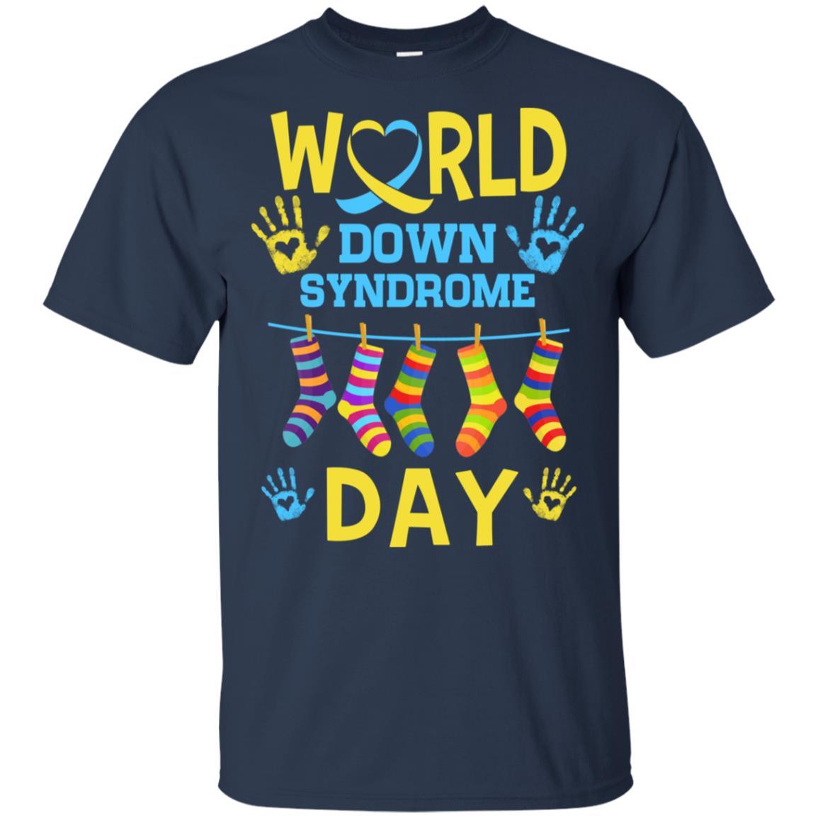 World Down Syndrome Day Gifts Dad Mom Kids Socks-T-Shirt & Hoodie-Classic T-Shirt-Navy