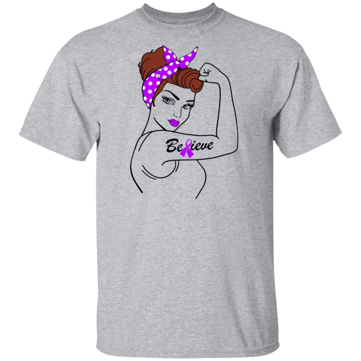 Support Alzheimer's Pancreatic Cancer Awareness American Flag-T-Shirt & Hoodie-Classic T-Shirt-Sport Grey