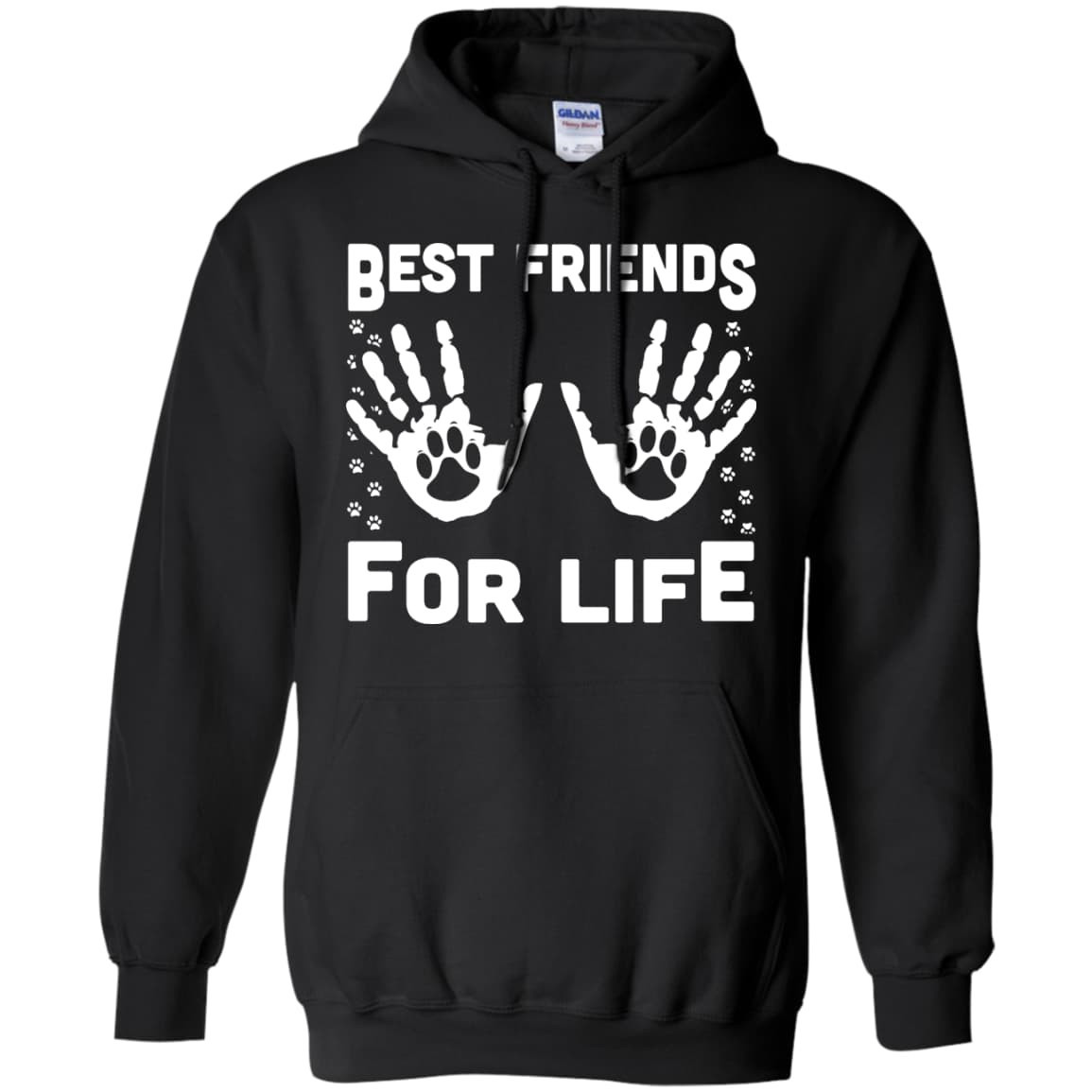 Funny Cat Best Friends For Life-T-Shirt & Hoodie-Pullover Hoodie-Black