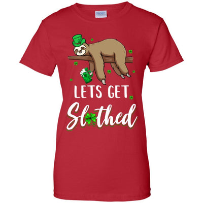 Funny Let's Get Slothed Irish Sloth St Patricks Day-T-Shirt & Hoodie-Women's T-Shirt-Red