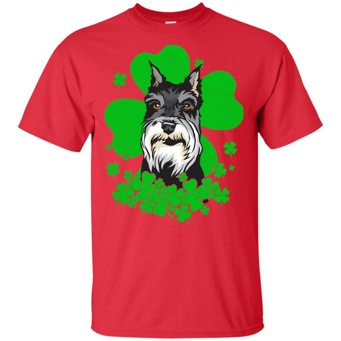 Schnauzer St. Patrick's Day Clovers-T-Shirt & Hoodie-Classic T-Shirt-Red