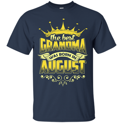 The Best Grandma Was Born In August-T-Shirt & Hoodie-Classic T-Shirt-Navy